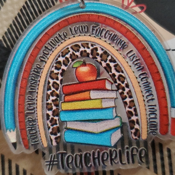 # Teacher for life Arch Rainbow 🌈 Earring - Picture 4 of 5